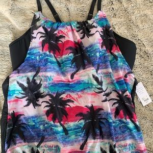 Women’s Plus Size Blouson Swim Tankini Top